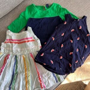GAP Kids Casual Dress Trio - Green, Navy, Multicolor